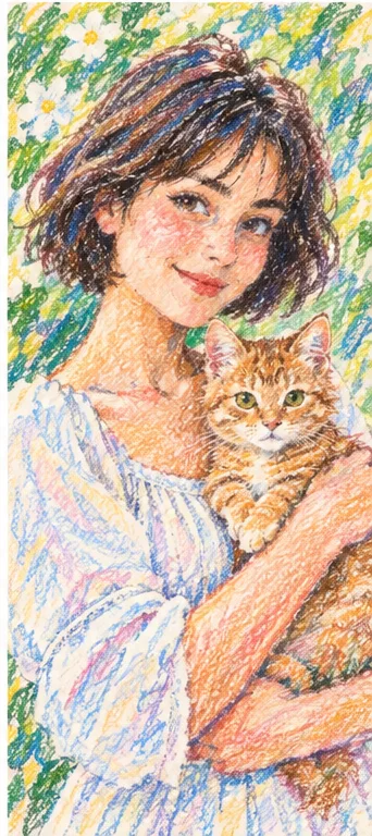 スタイルの作例: クレヨン画