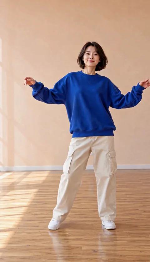 D’une pose à quelques pas. Une caméra fixe permet de suivre les pieds et les mains. Vérifiez aussi les vêtements et le décor pendant toute la vidéo. — En mouvement