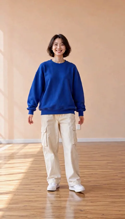 D’une pose à quelques pas. Une caméra fixe permet de suivre les pieds et les mains. Vérifiez aussi les vêtements et le décor pendant toute la vidéo. — Fin