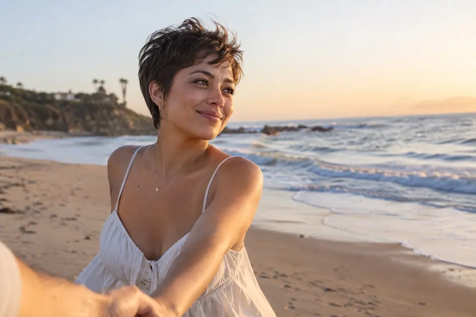 リアルなビーチデートで見せる実践的なヘアスタイル