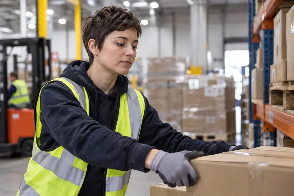 공장과 창고 교대의 실제 설정에서 보이는 실용적인 헤어 스타일